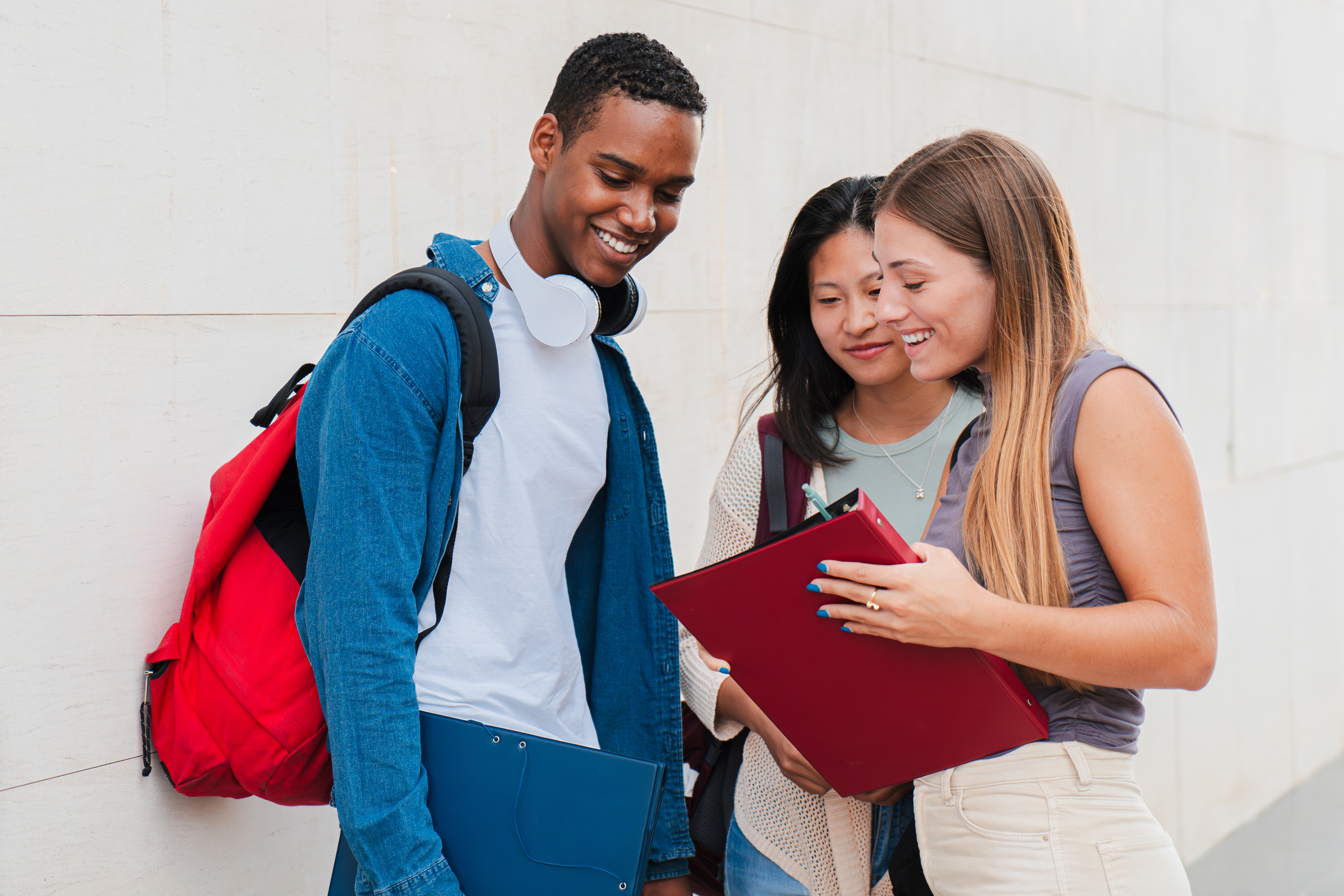 Young students in group at campus