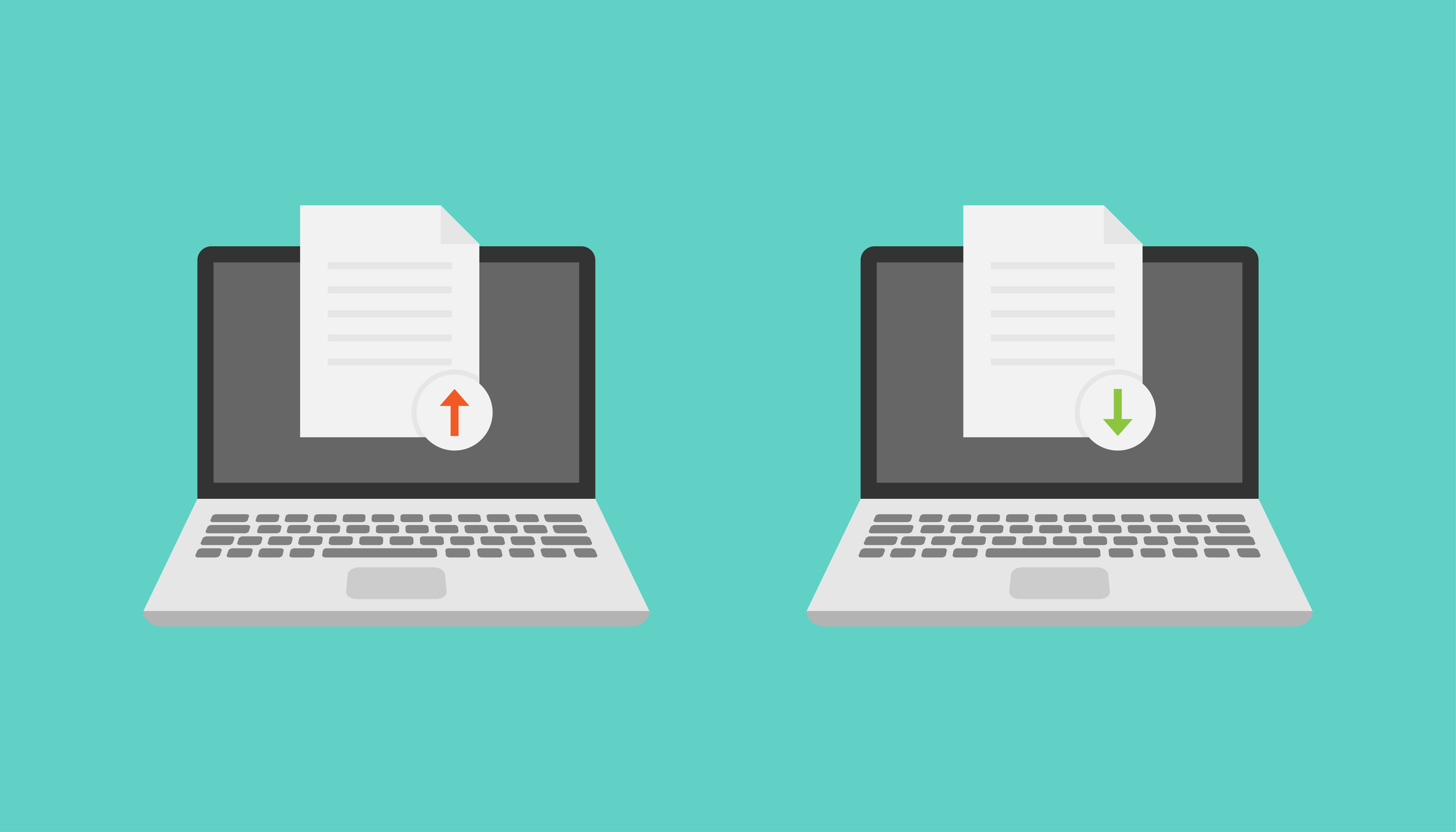 2 laptops på grøn baggrund