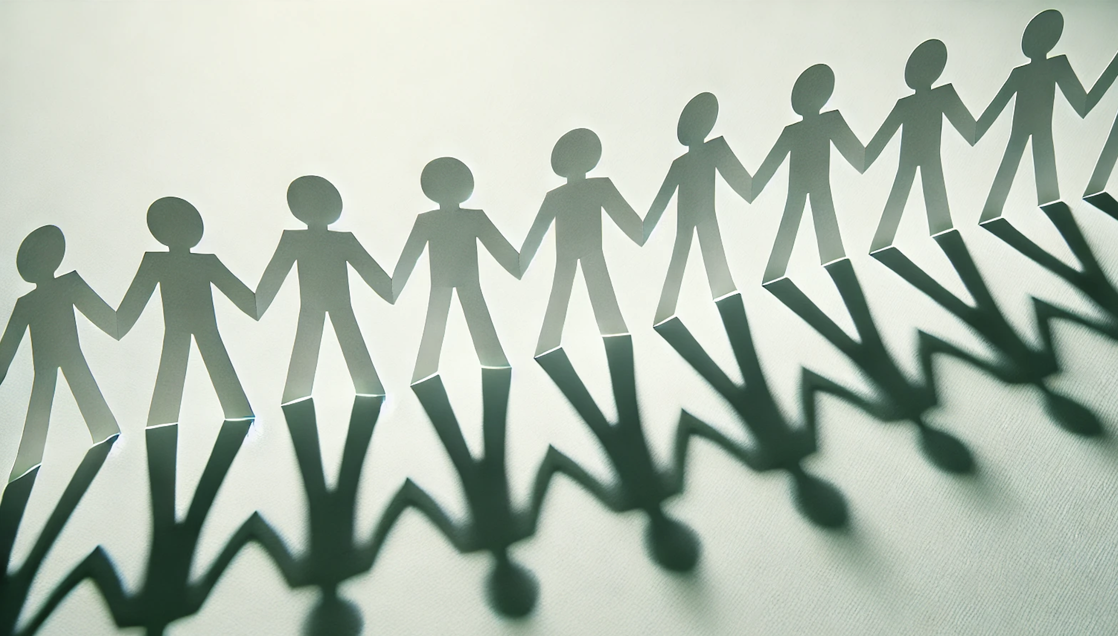 Green men holding hands